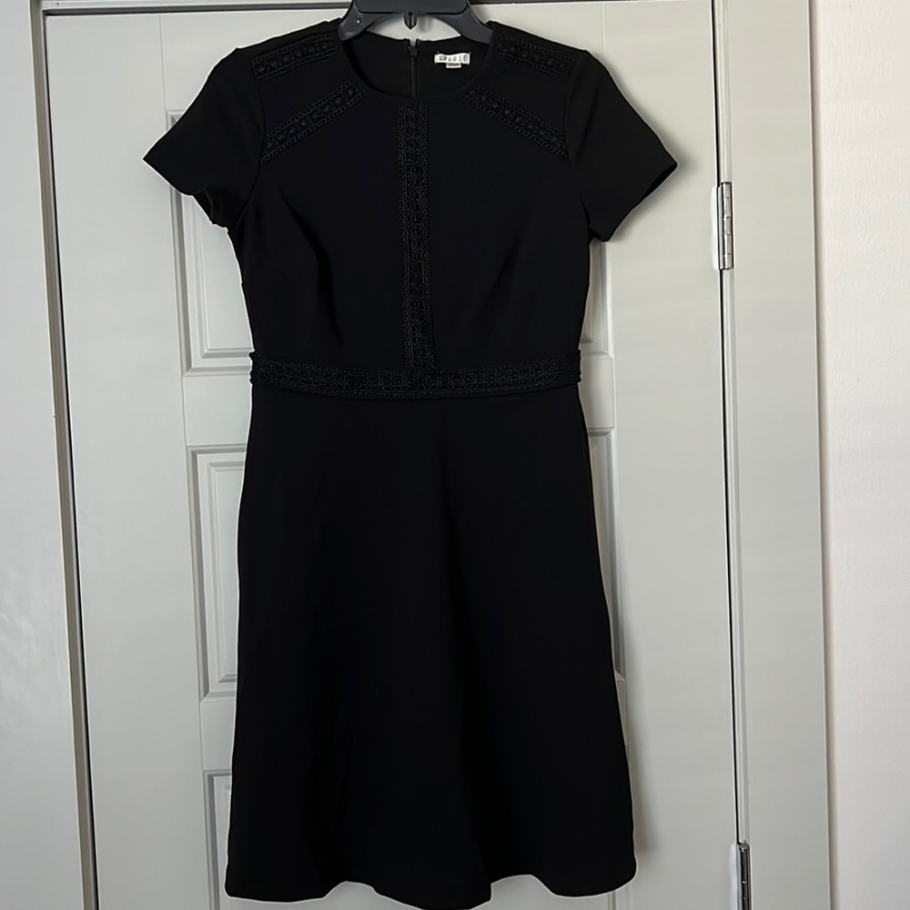 Spense little black dress eyelet detail Sz 2 cap sleeves